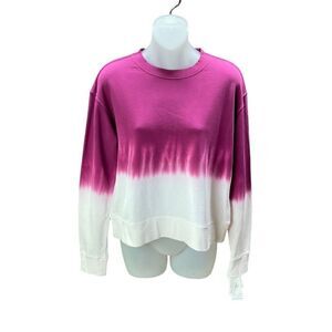 Ten Sixty Sherman Sweatshirt Crew Neck Dip Dye Red Pomegranate Cotton Small